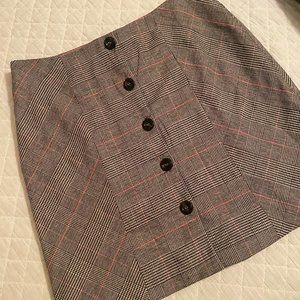 Olivaceous Button Up Plaid Mini Skirt